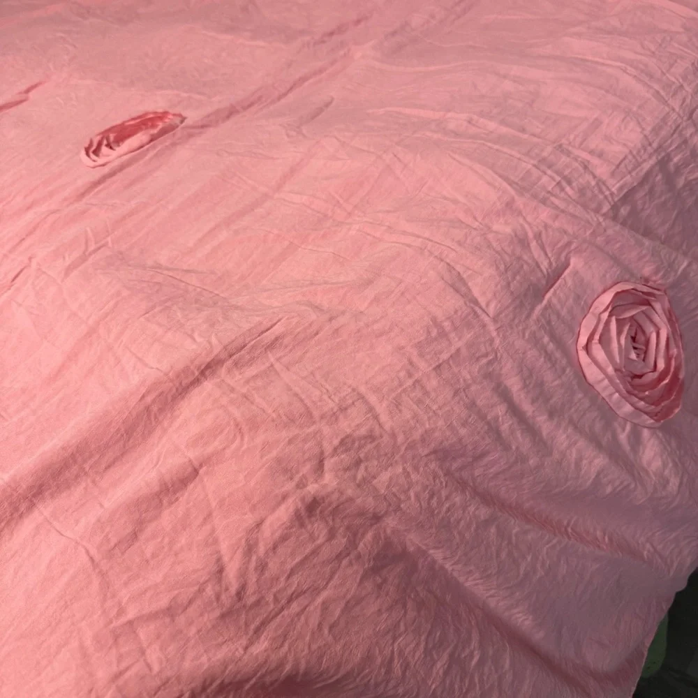 Romantic Rose Appliqué Comforter Set in Blush‎